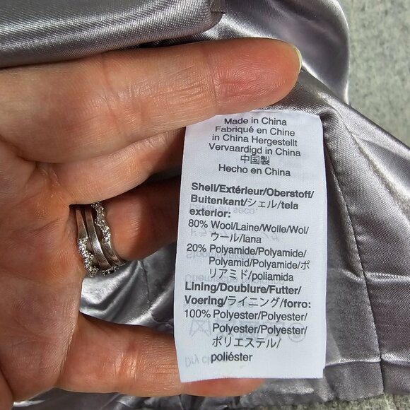 J. Crew Nello Gori Italian Stadium Cloth Coat Size 00 Gray Wool Stand Collar - Picture 6 of 11